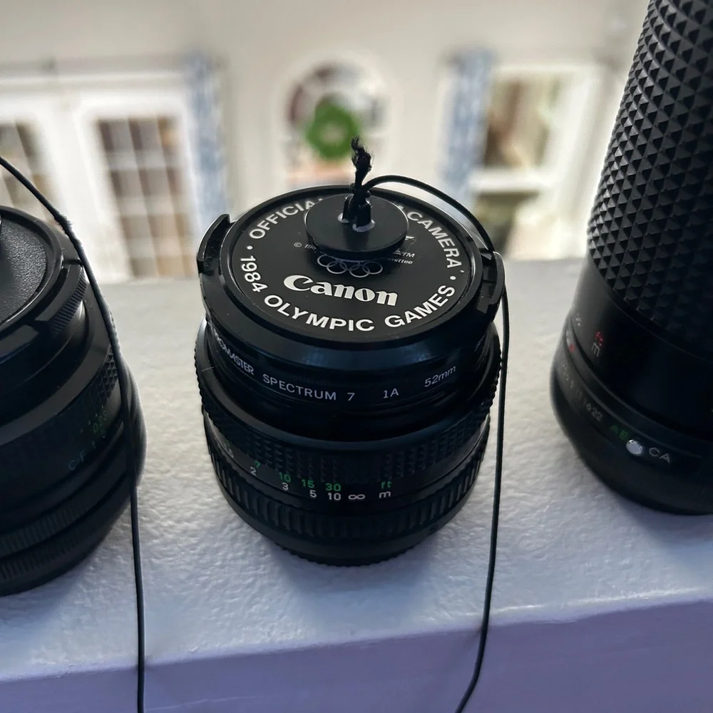 Old Camera and Lenses Lot with Cases and Carrying Case